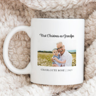 Taza De Café Primera Navidad Simple como Nuevo Abuelo Foto de B