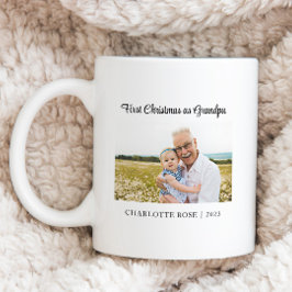 Taza De Café Primera Navidad simple: foto del nuevo abuelo