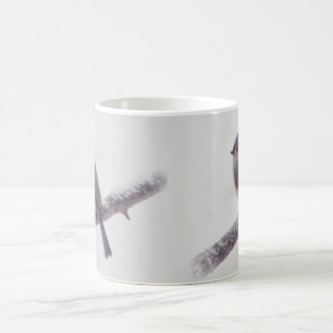 Taza De Café Primera nieve - pájaros del Titmouse copetudo