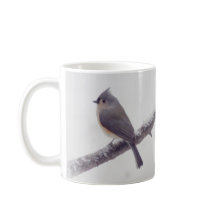 Primera nieve - pájaros del Titmouse copetudo