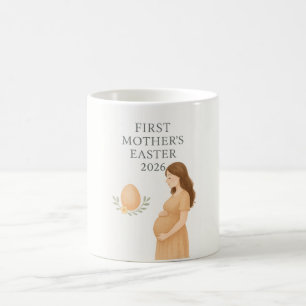 Taza De Café Primera Pascua de Madre - Ilustración Suave de Emb