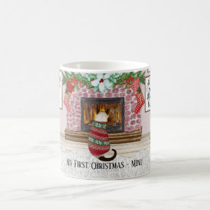 Taza De Café Primeras navidades personalizadas del gato