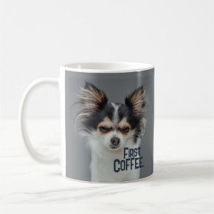 Taza De Café Primero, Café. - Chihuahua personalizable