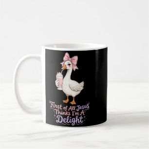 Taza De Café Primero De Jesús Piensa Que Un Delight Es Divertid