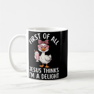 Taza De Café Primero De Jesús Piensa Un Diseño De Ganso Delicio