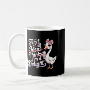 Taza De Café Primero De Jesús Piensa Un Diseño De Ganso Delicio