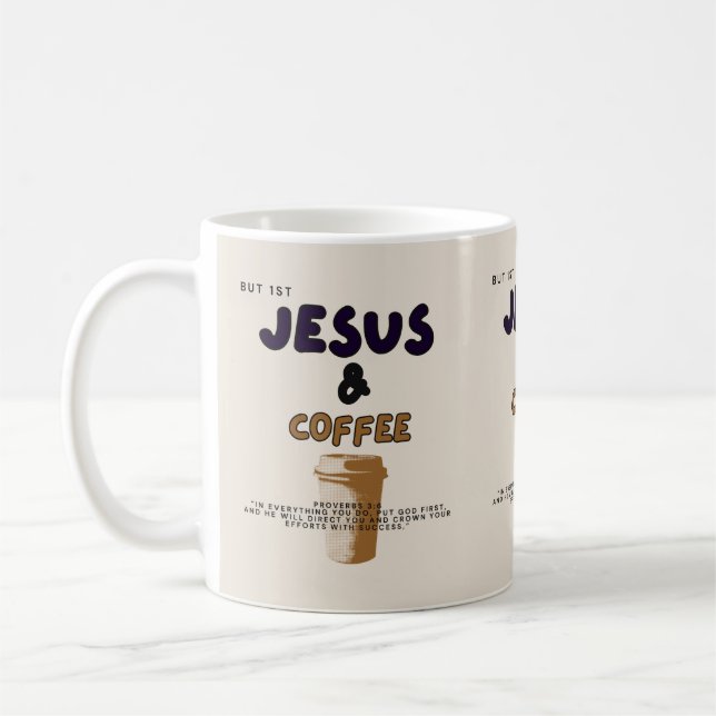 Taza De Café Primero Jesús, después Café/ Mug/ Cristiano/Cocina (Izquierda)
