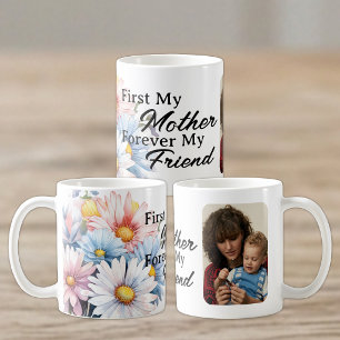 Taza De Café Primero mi madre 1 foto gerbera flores blancas