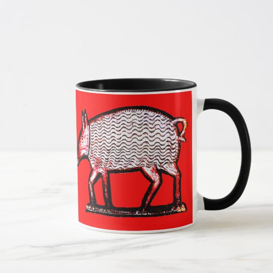 Taza de café primitiva guarra del arte popular del