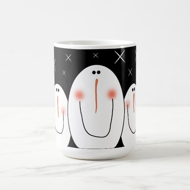 Taza De Café Primitive Folk Art Snowman (Centro)