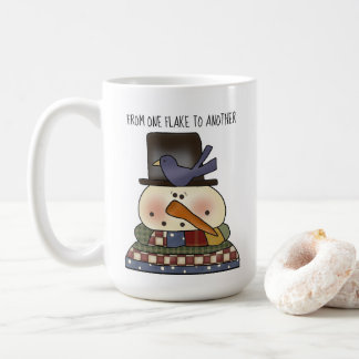 Taza De Café Primitive Snowman Coffee Cup