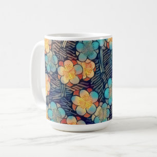 Taza De Café Primitive Vintage Style Flowers Art Mug Cup