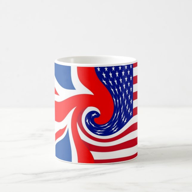 TAZA DE CAFÉ PRIMOS DE UK/USA FLAG-LOVIN (Centro)