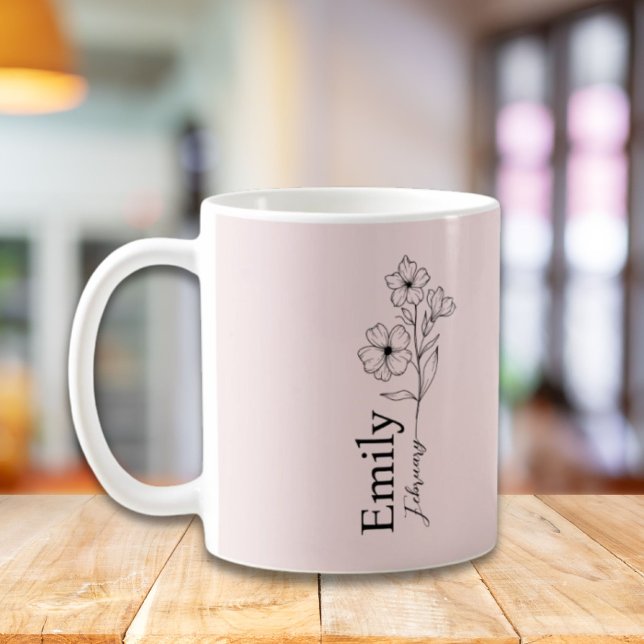 Taza De Café Primrose Bridesmaid Nacimiento Mes Flor Febrero (Bridesmaid Primrose Birth Month Flower February Coffee Mug)