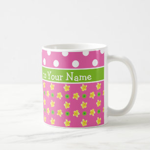 Taza De Café Primroses Coffee Mug: Personaliza: puntos de polka