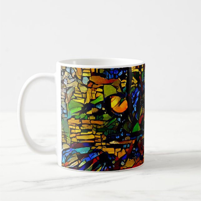 Taza De Café Prin de arte de gato colorido (Izquierda)