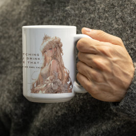 Taza De Café Princesa Anime en la corona sintiendo calma