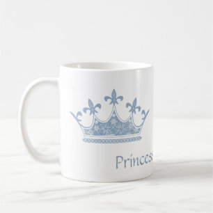 Taza De Café Princesa azul Crown Custom Mug