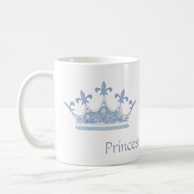 Taza De Café Princesa azul Crown Custom Mug (Izquierda)