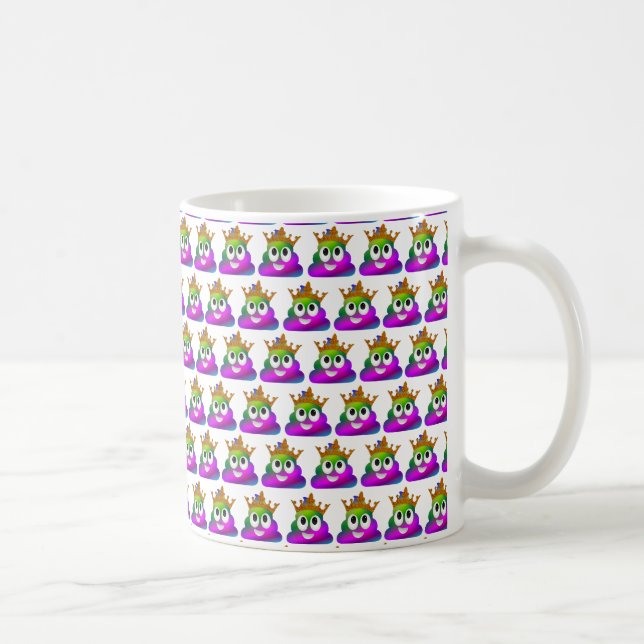 Taza De Café Princesa Crown Rainbow Emoji Poop (Derecha)