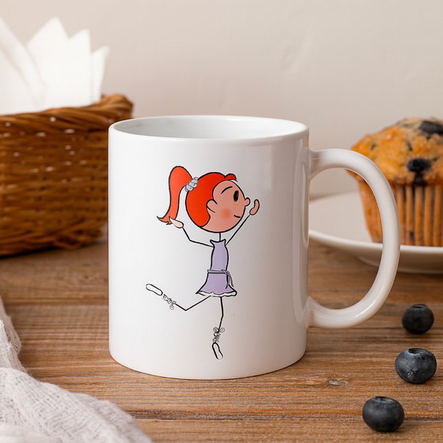 Taza De Café Princesa de baile Cute Ballerina Stick Figura (Subido por el creador)