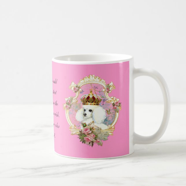 Taza De Café Princesa de cangrejo blanco y rosas rosas rosas (Derecha)