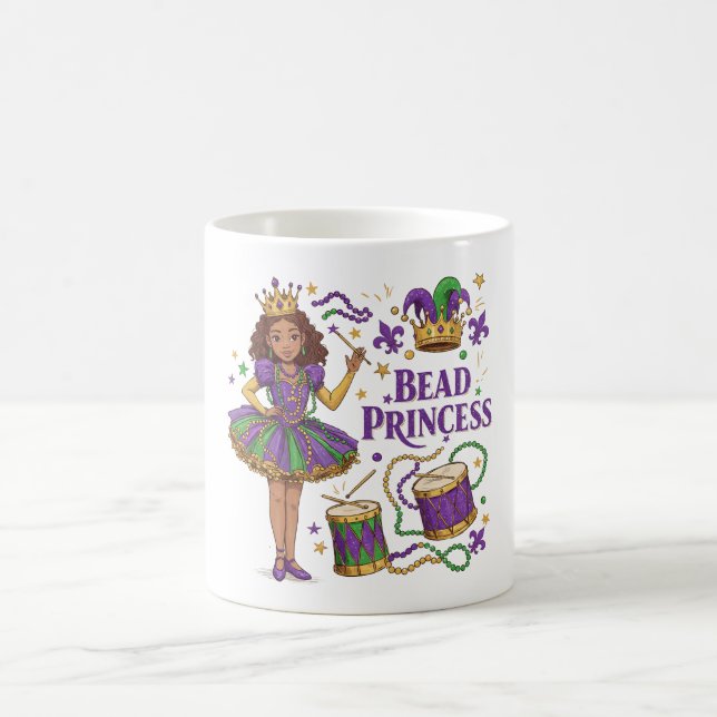 Taza De Café Princesa de las cuentas - Mardi Gras (Centro)