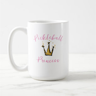 Taza De Café Princesa de pelota Purpurina de oro Tiara y texto 