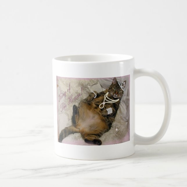 TAZA DE CAFÉ PRINCESA ESTROPEADA CAT LAYING ON BACK (Derecha)
