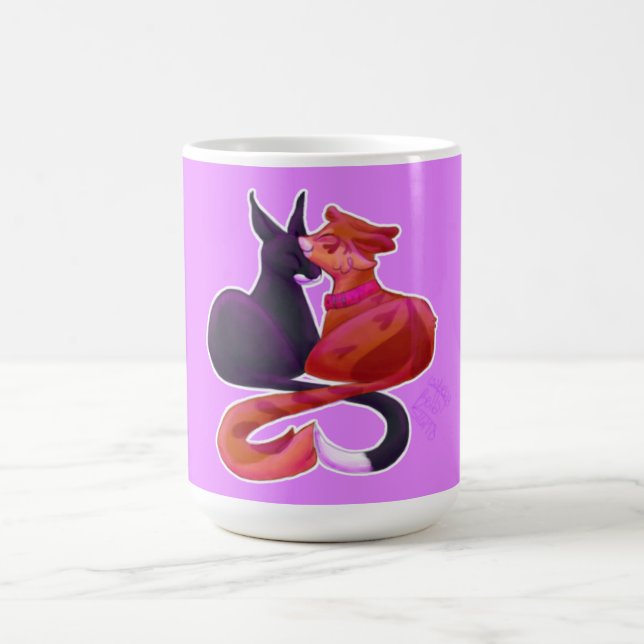 Taza De Café Princesa lesbiana Loving Mug de los gatos del (Centro)