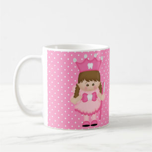 Taza De Café Princesa linda Dot del dentista de la cebra dental