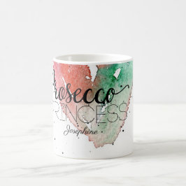Taza De Café "Princesa Prosecco" acuarela personalizada por las