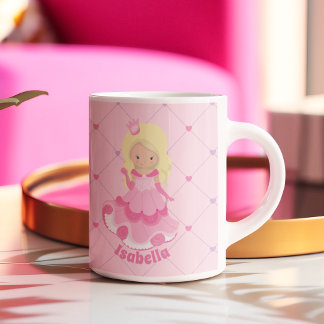 Taza De Café Princesa Rosa Personalizado Chica bonito niños