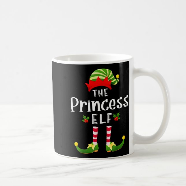 Taza De Café Princess Christmas Elf Matching Pajama X-mas Party (Derecha)