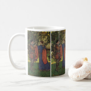 Taza De Café Príncipe Caballero del héroe vintage armadura bril