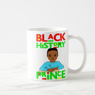 Taza De Café Príncipe de la Historia Negra Niño Melanina Hijo B