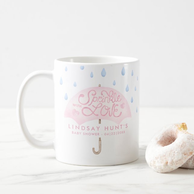 Taza De Café Prink Umbrella Sprinkle Baby Shower (Con donut)