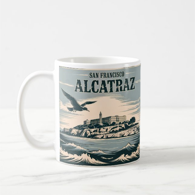 Taza De Café Prisión de la Isla de Alcatraz San Francisco Viaje (Izquierda)