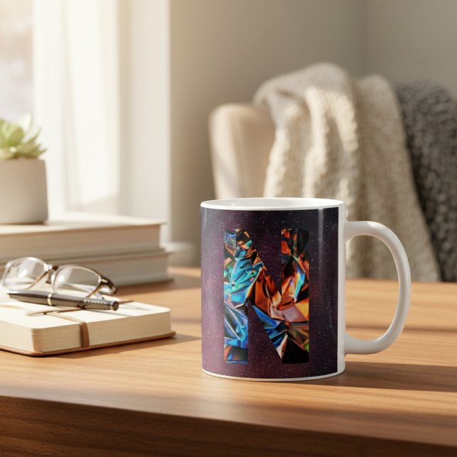 Taza De Café Prisma Galáctico Inicial N Mug (Subido por el creador)