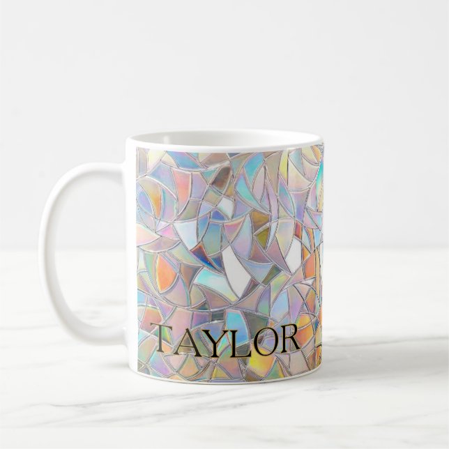 Taza De Café Prismatic Stained Glass Effect - Rainbow Prismatic (Izquierda)