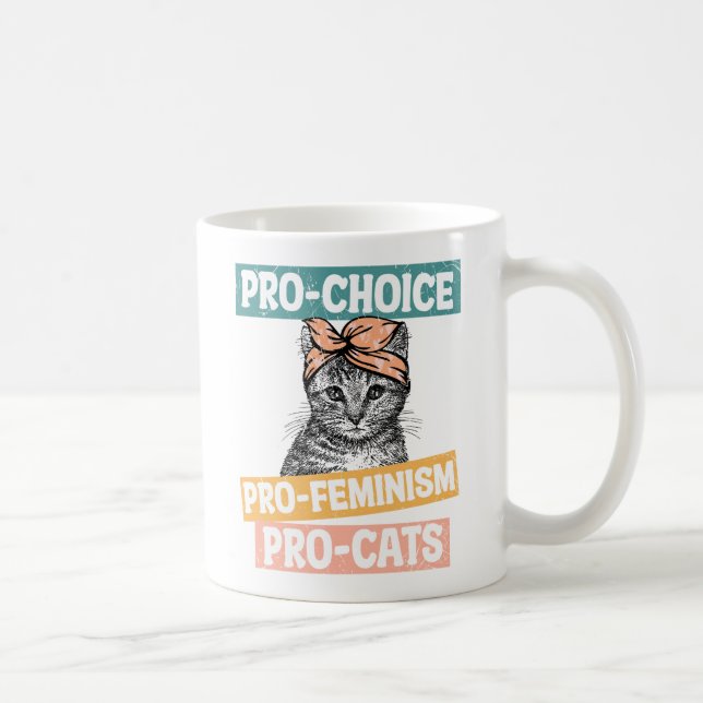 Taza De Café Pro-Elección, Pro-Feminismo, Pro-Cat | Gato Lover (Derecha)