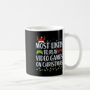 Taza De Café Probablemente Juegue Un Videojuego Con Los Navidad