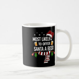 Taza De Café Probablemente Ofrezca A Santa Una Cerveza Diversió