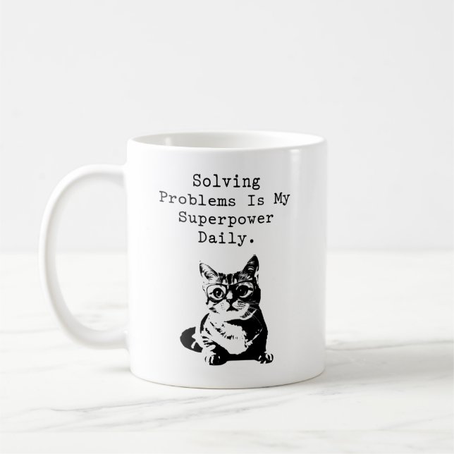 Taza De Café Problem Solver Superpower Math Enthusiast (Izquierda)