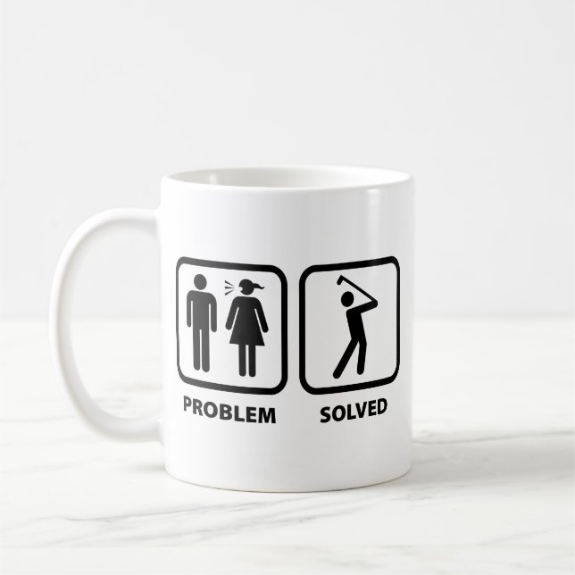 Taza De Café Problema Resuelto Golfing Coffee Mug (Izquierda)