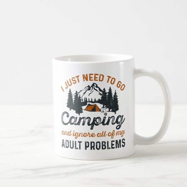 Taza De Café Problemas de los adultos en camping (Derecha)