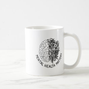 Taza De Café Problemas de salud Flores de Cerebro Humano Aviso 