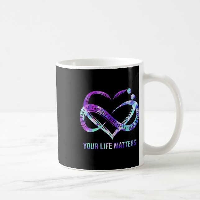 Taza De Café Problemas de vida Semicolón Prevención del suicidi (Derecha)