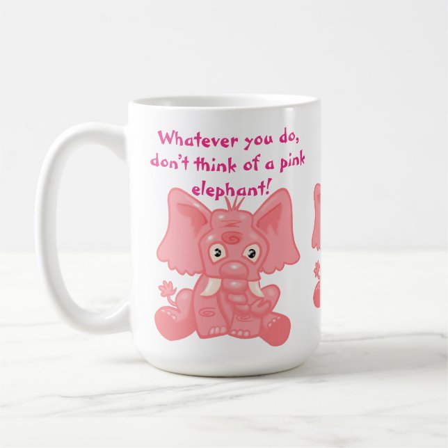Taza De Café Proceso irónico Elefante Rosa (Izquierda)