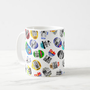 Taza De Café Producir Pegatinas de código de barras